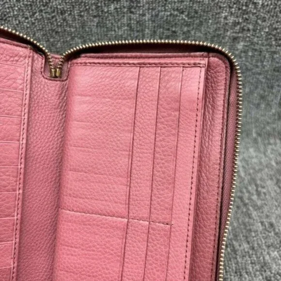 Authentic Gucci Soho Zip Around Wallet Pink Leather GG Logo Luxury - Picture 13 of 16